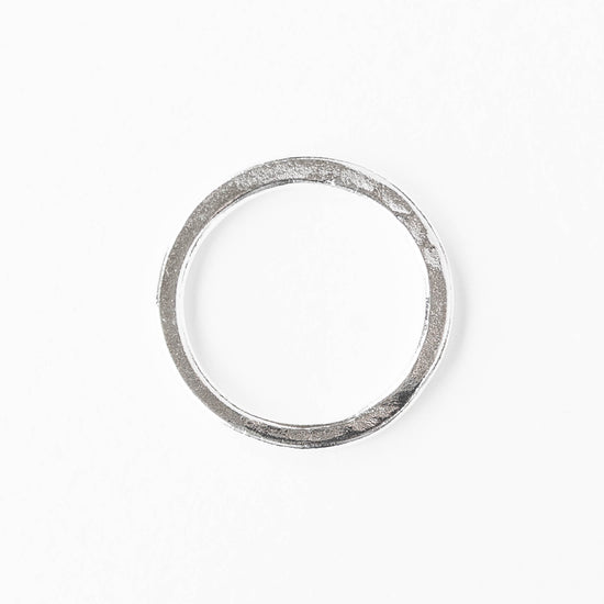 24mm Hammered Circle Hoop - Silver Plated - 1, 2 or 6 pieces
