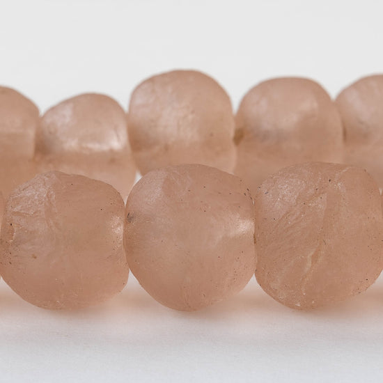 Round Ghana Glass Beads - 24mm - Rose - 6 Beads