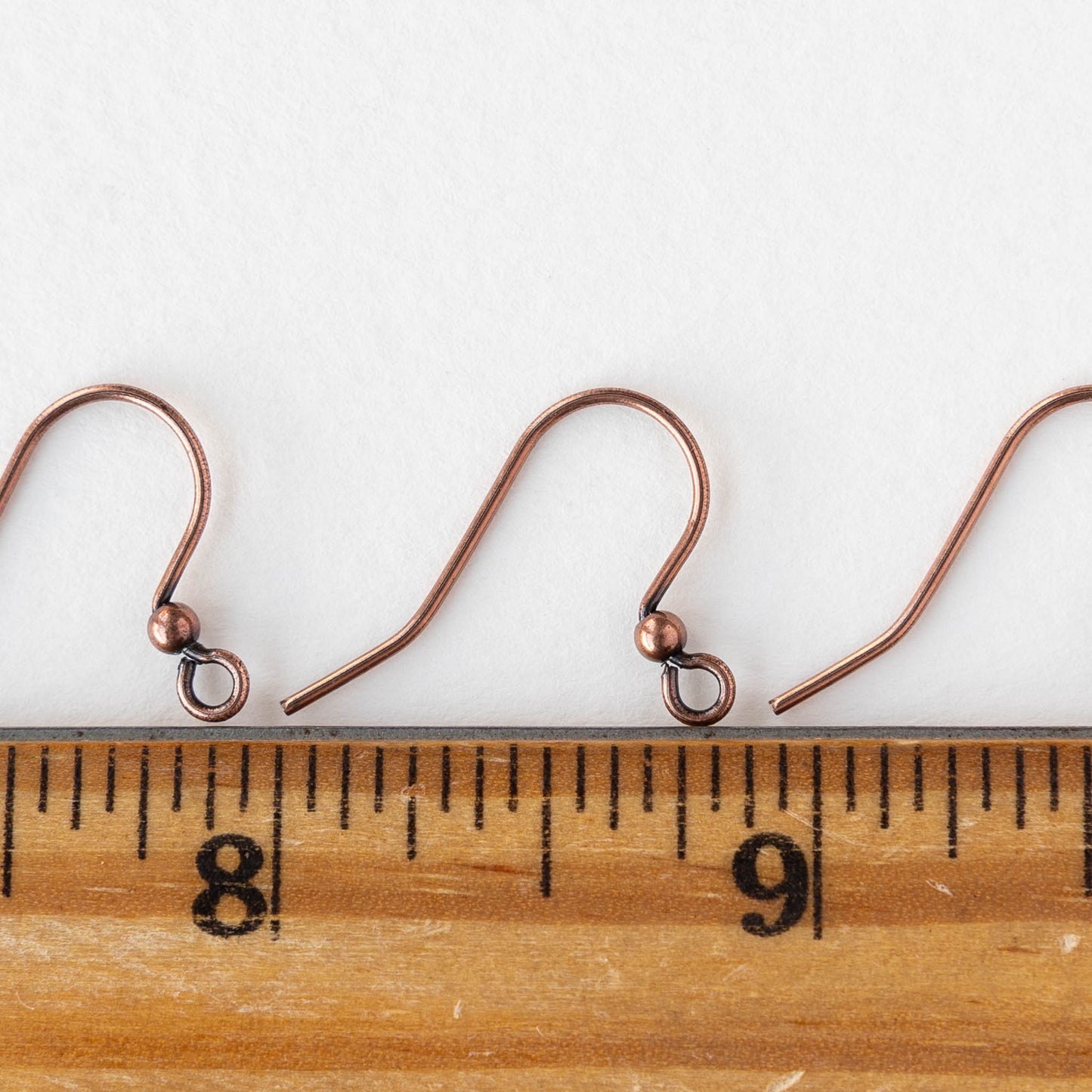25mm Fish Hook Ball Ear Wires - Antique Copper Plated - 20 pieces