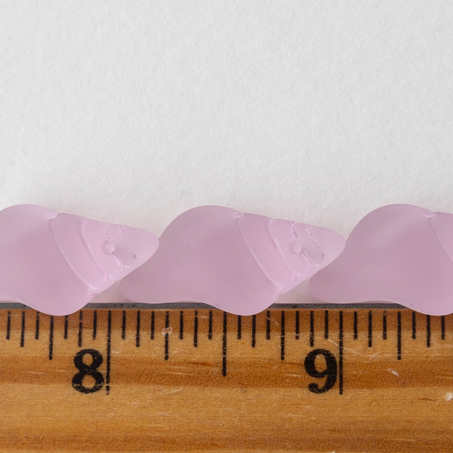 Load image into Gallery viewer, 12x26mm Frosted Glass Conch Shell Beads - Pink - 2 Beads
