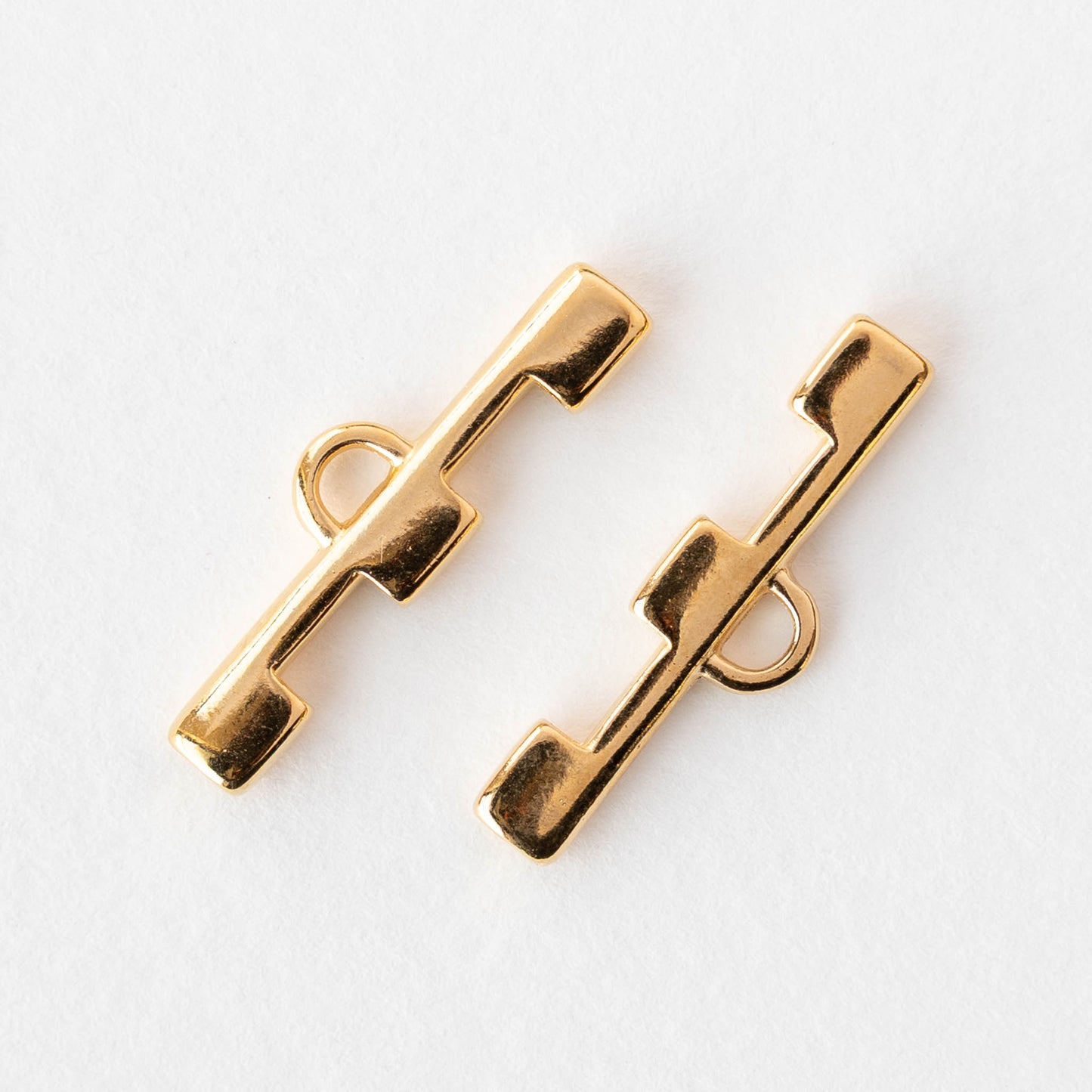 Soros III Tila Bead Ending - 24 K Gold Plate - 2 pieces