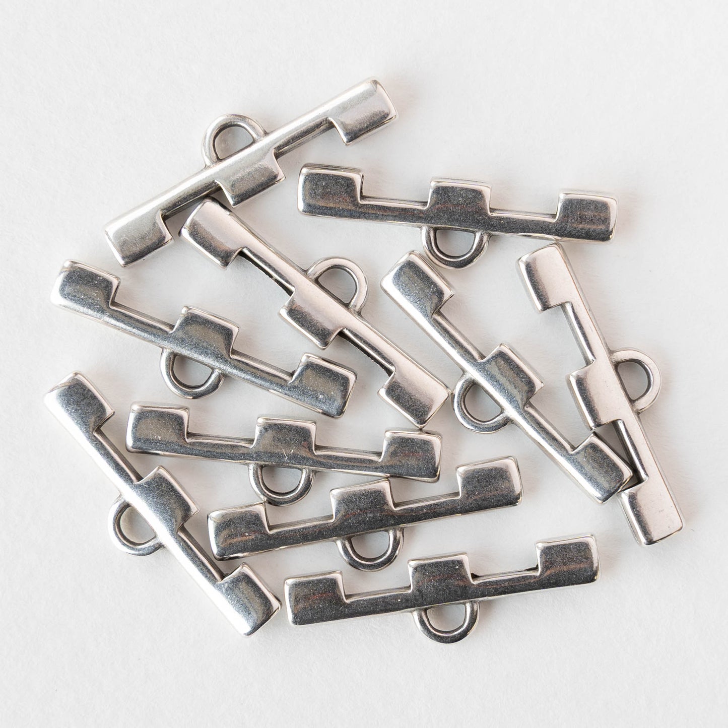 Soros III Tila Bead Ending - Antique Silver Plate - 2 pieces