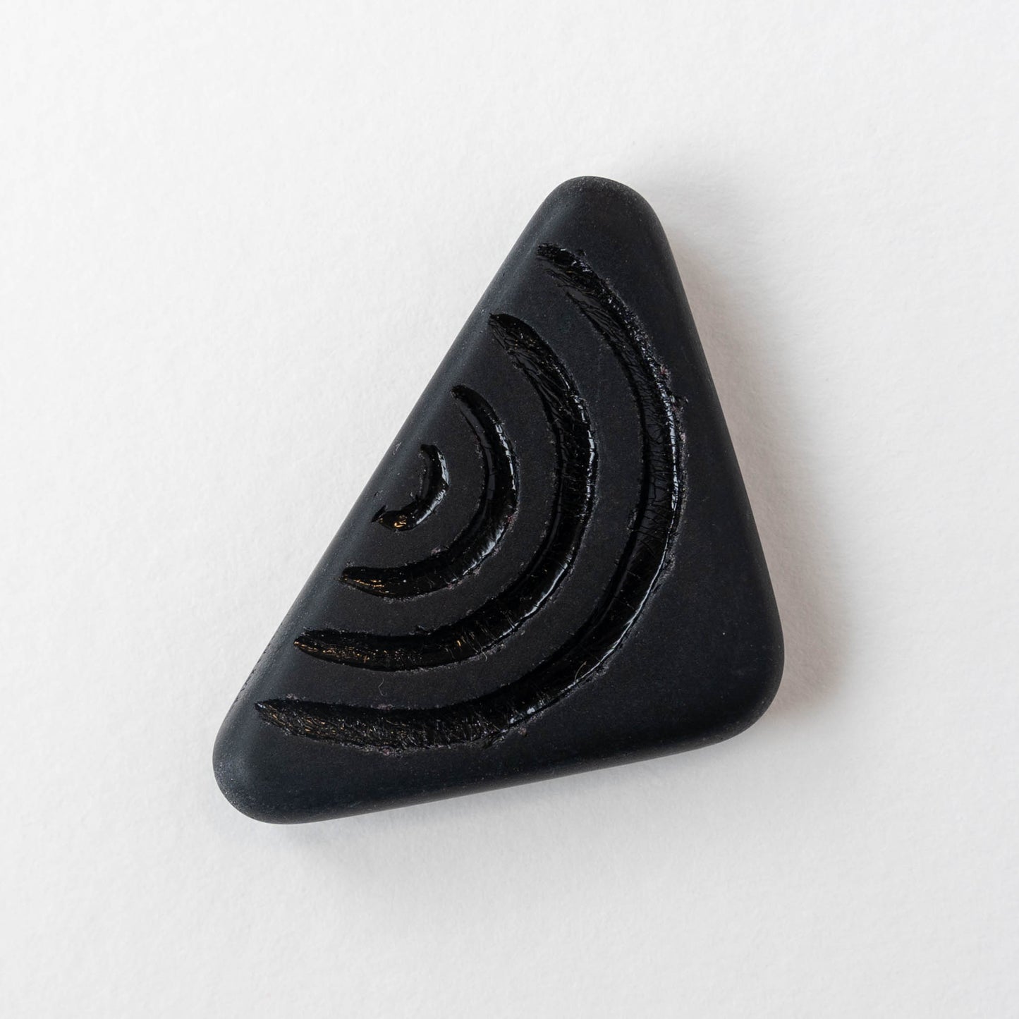 40mm Very Large Triangle Drop Pendants - Black Matte - 1 piece