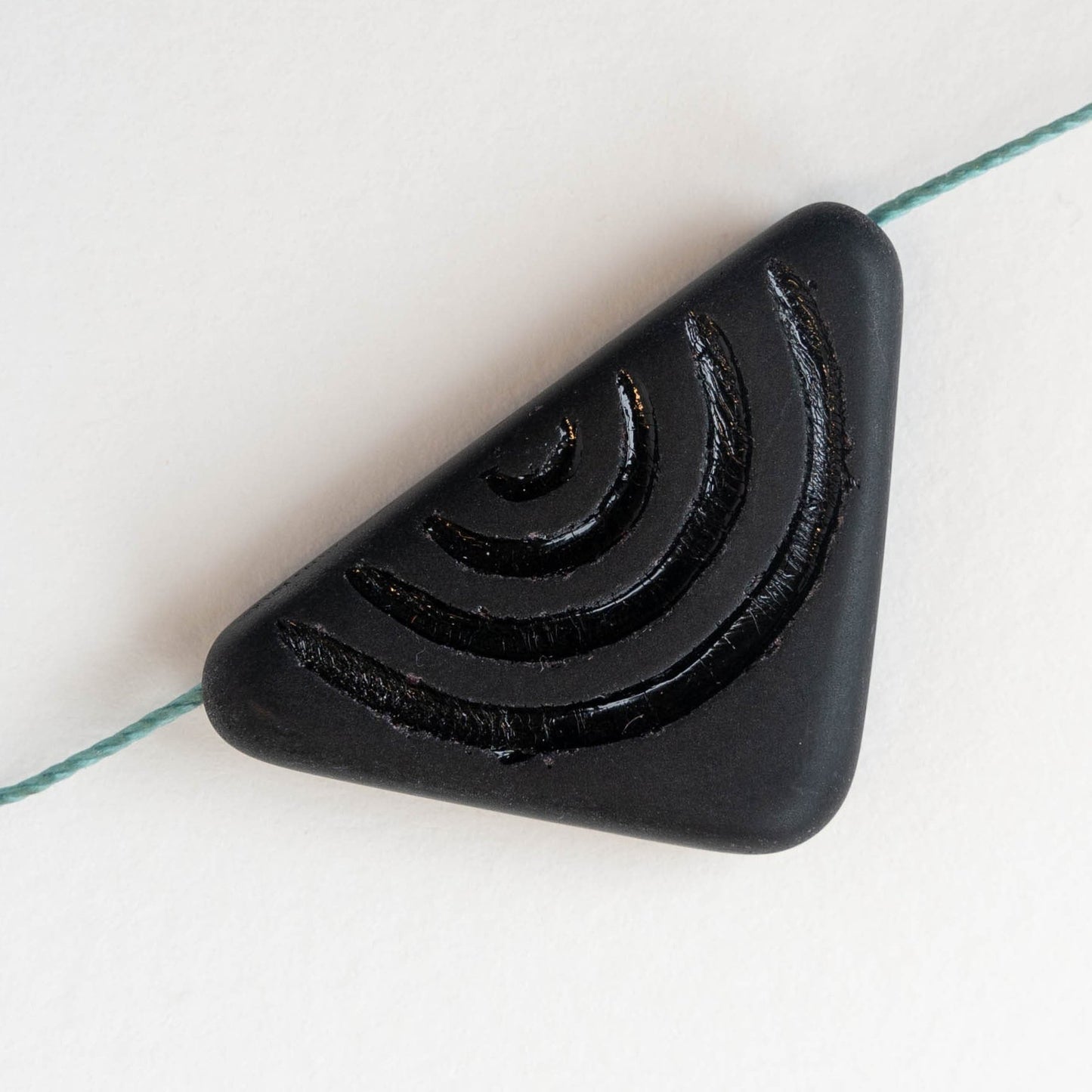 40mm Very Large Triangle Drop Pendants - Black Matte - 1 piece