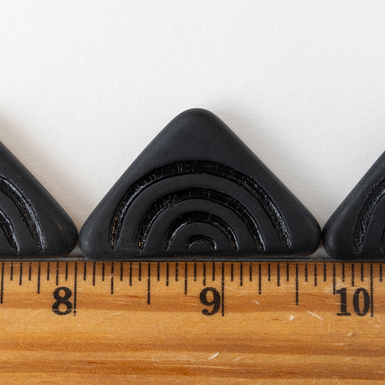 40mm Very Large Triangle Drop Pendants - Black Matte - 1 piece