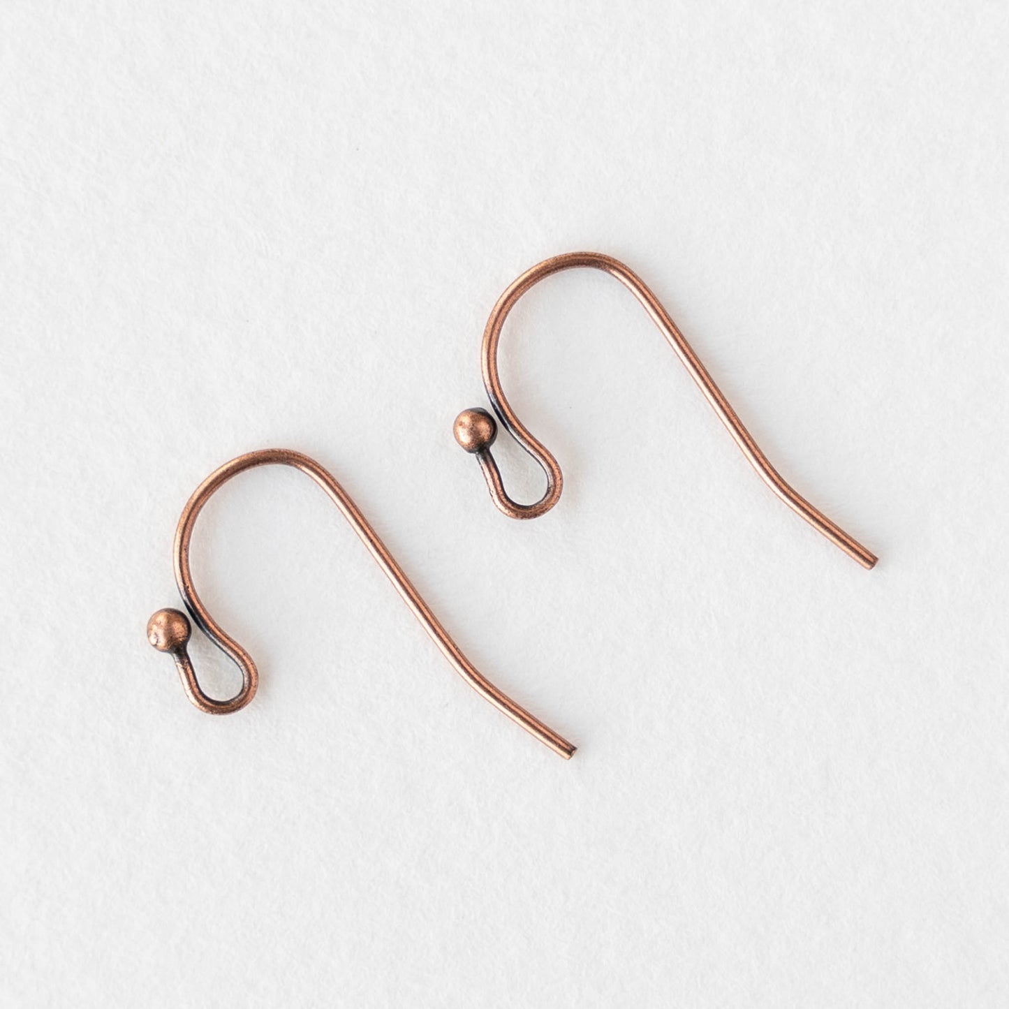 27mm Fish Hook Ball Ear Wires - Antique Copper Plated - 20 pieces