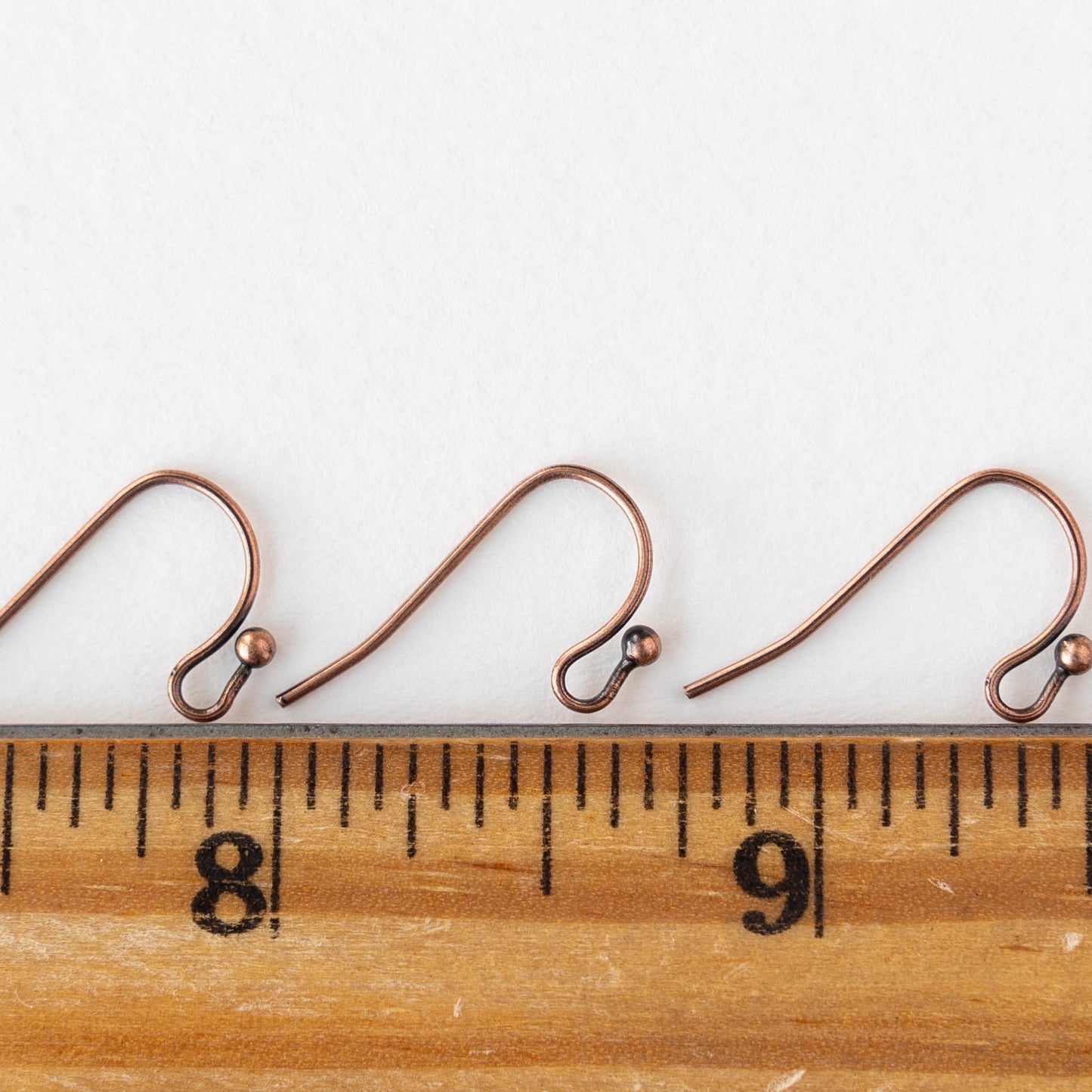 27mm Fish Hook Ball Ear Wires - Antique Copper Plated - 20 pieces