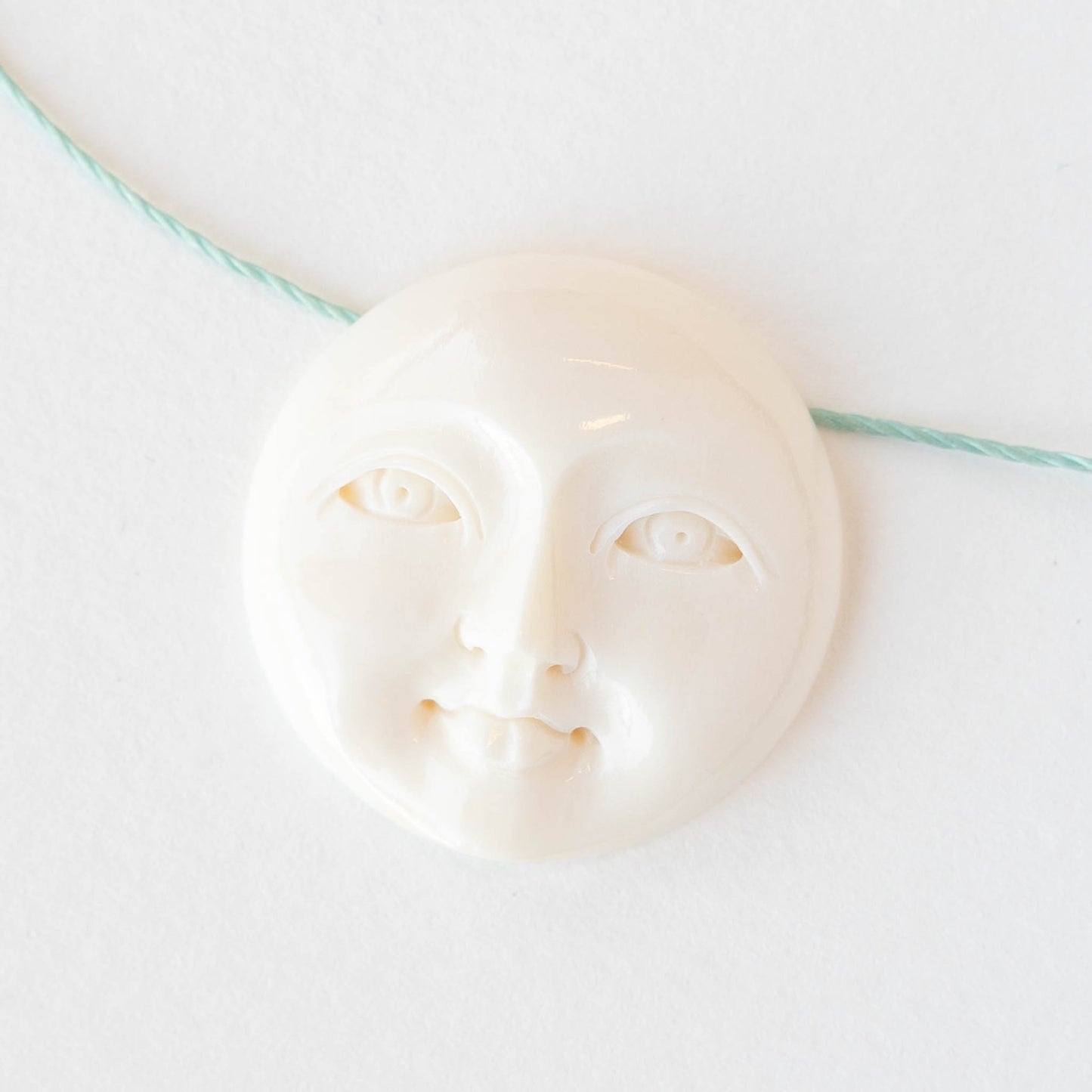 27mm Moon Face Pendant - Open Eyes