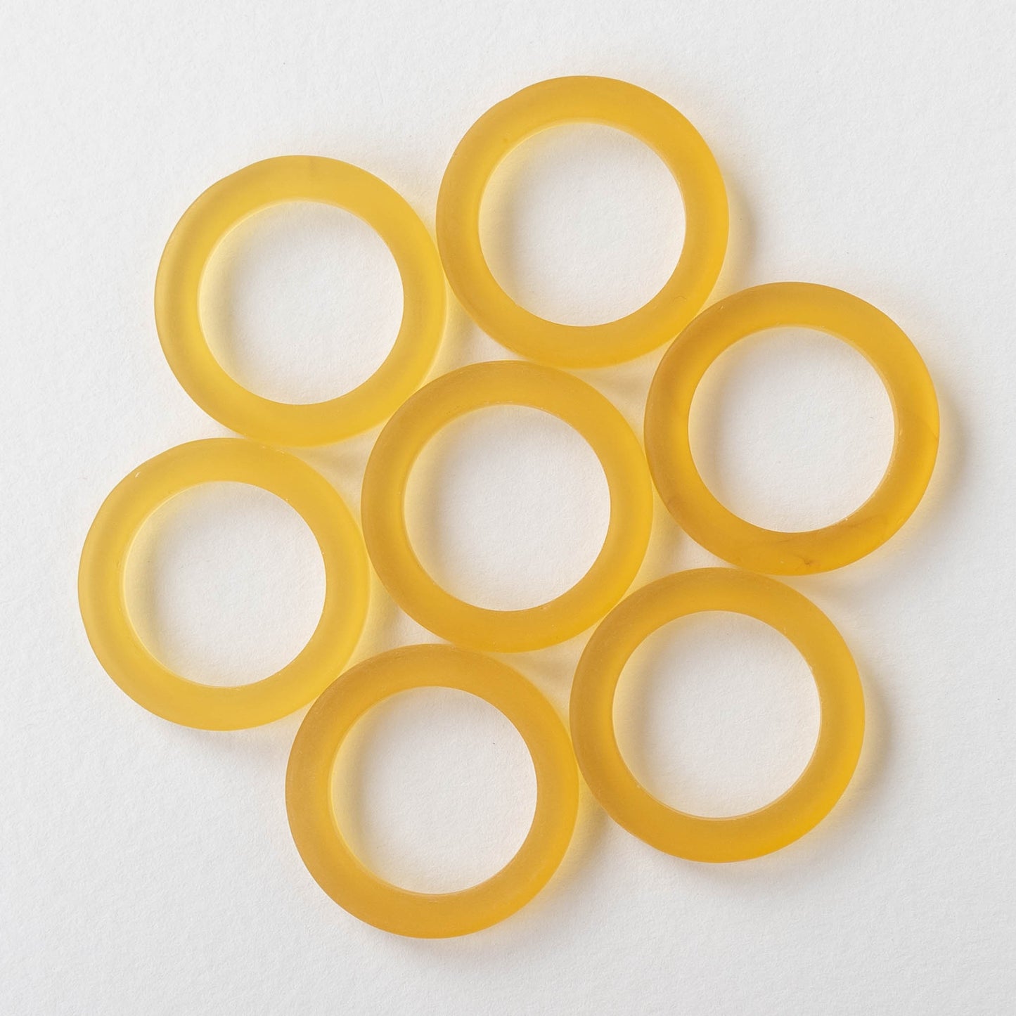 Load image into Gallery viewer, 27mm Frosted Glass Rings - Honey Amber - 2 Rings
