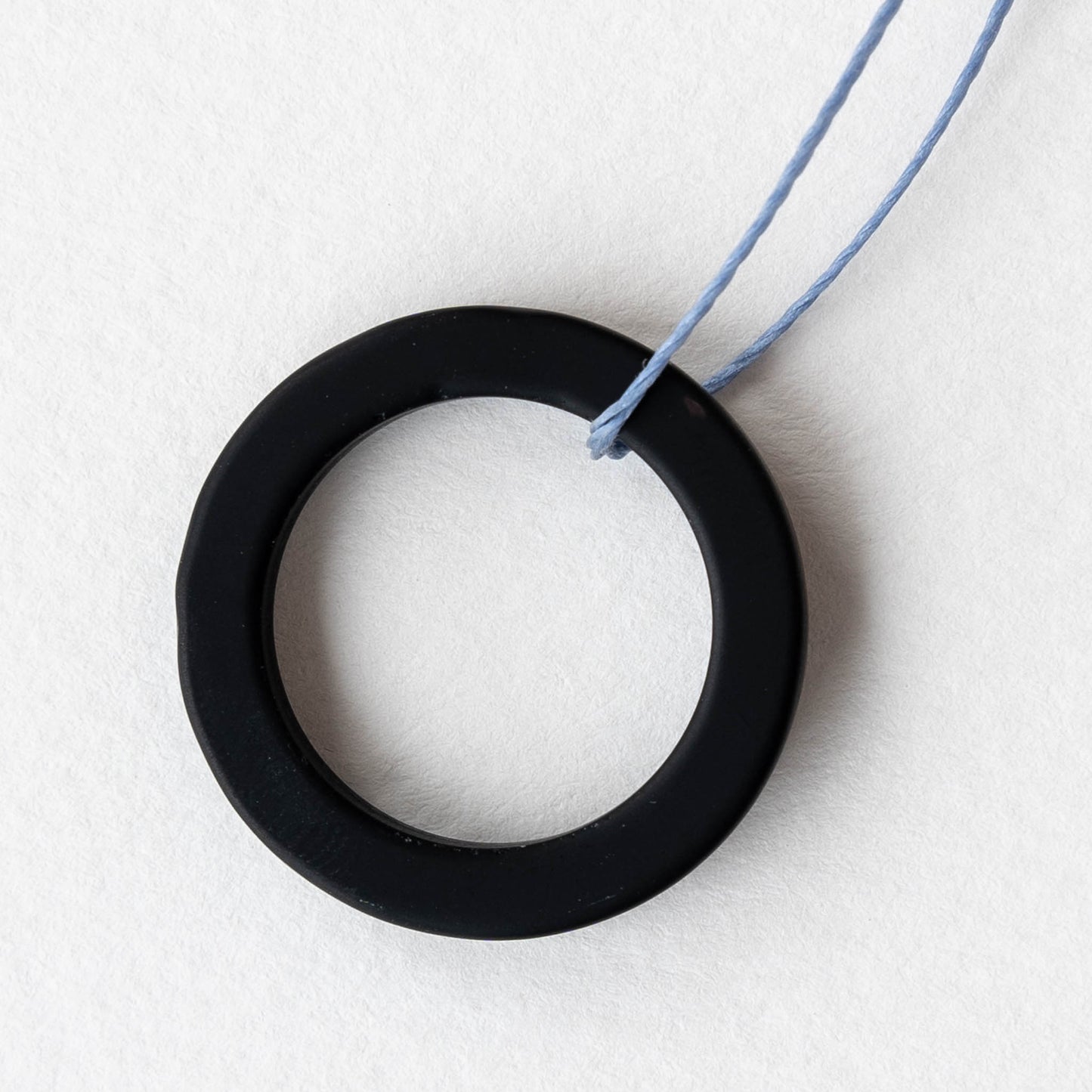 27mm Frosted Glass Rings - Black Matte - 2 Rings