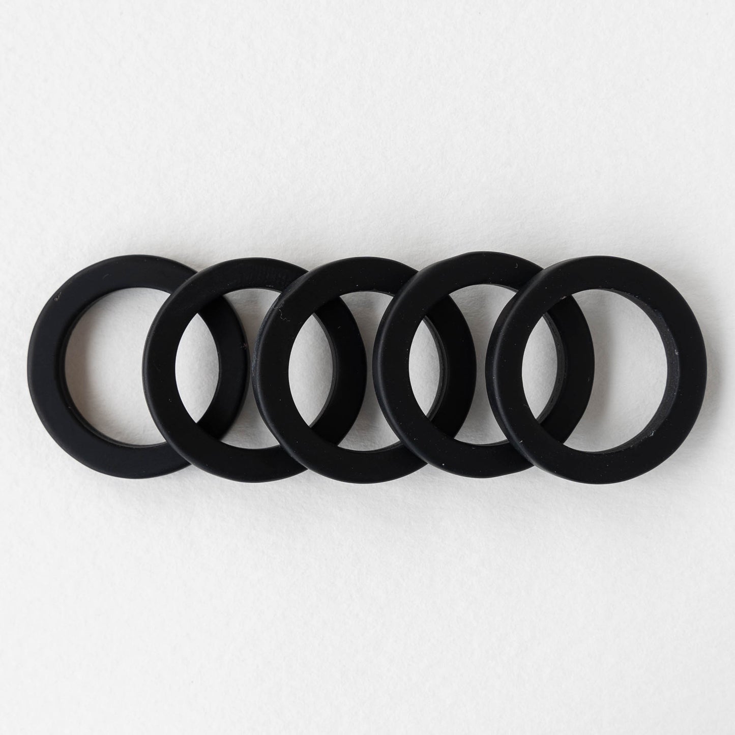 27mm Frosted Glass Rings - Black Matte - 2 Rings