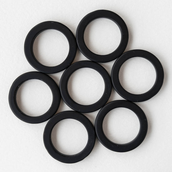 27mm Frosted Glass Rings - Black Matte - 2 Rings