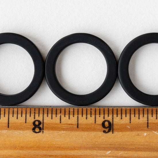 27mm Frosted Glass Rings - Black Matte - 2 Rings