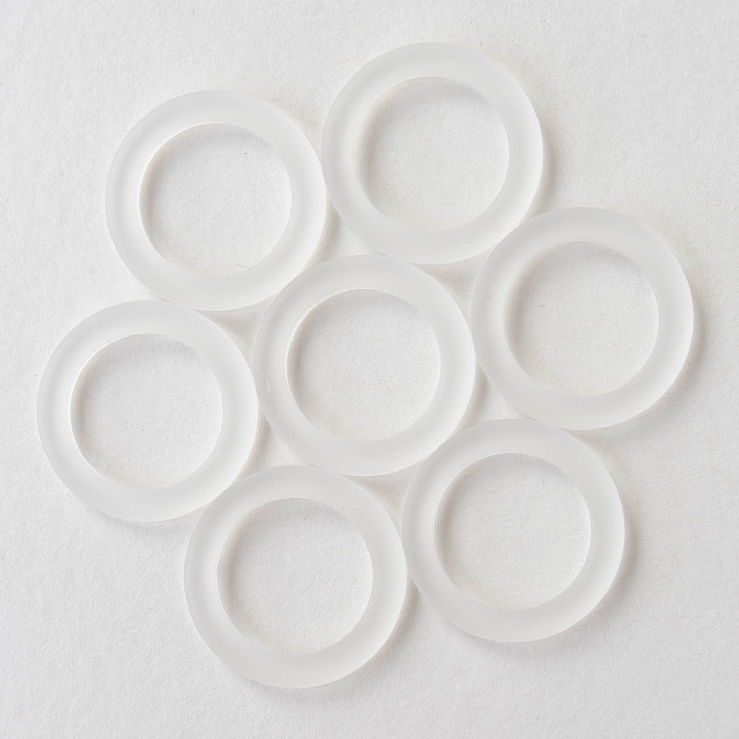 27mm Frosted Glass Rings - Crystal Matte - 2 Rings