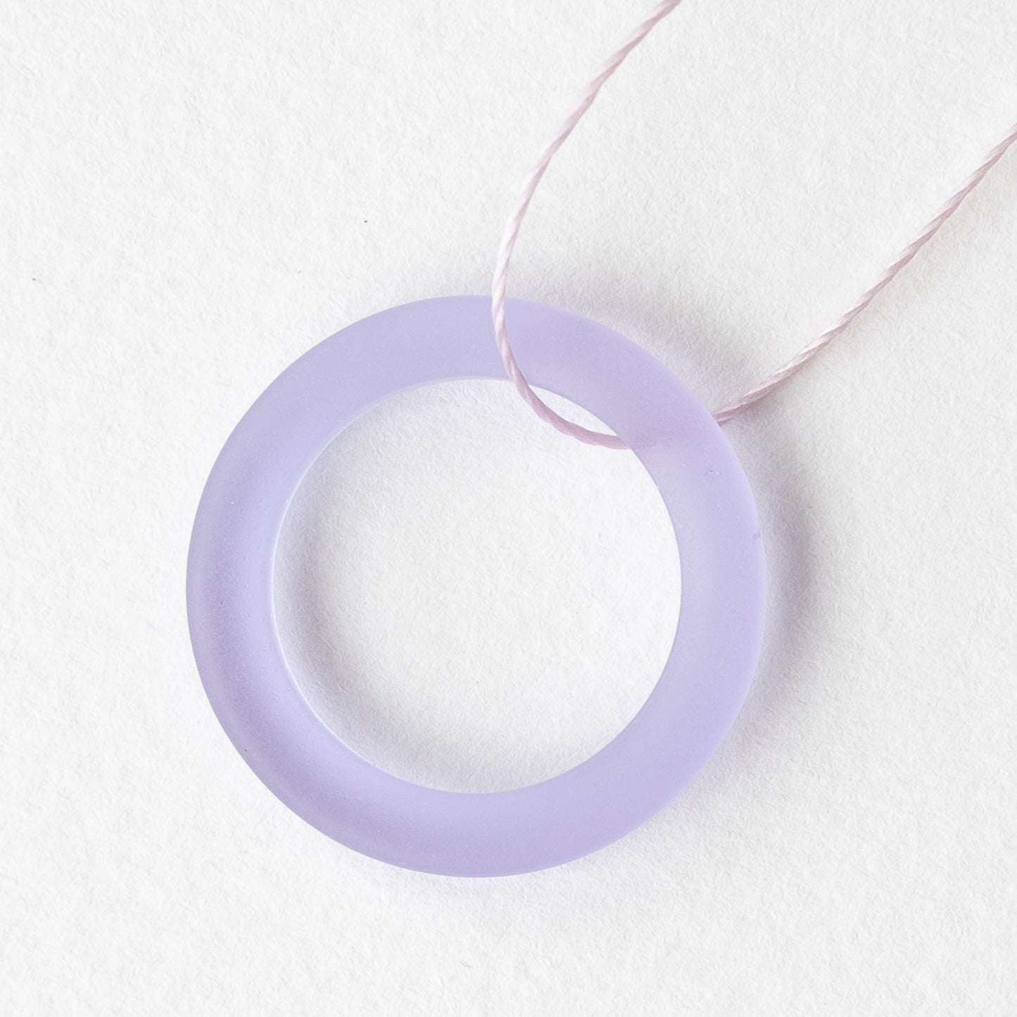 27mm Frosted Glass Rings - Lavender - 2 Rings