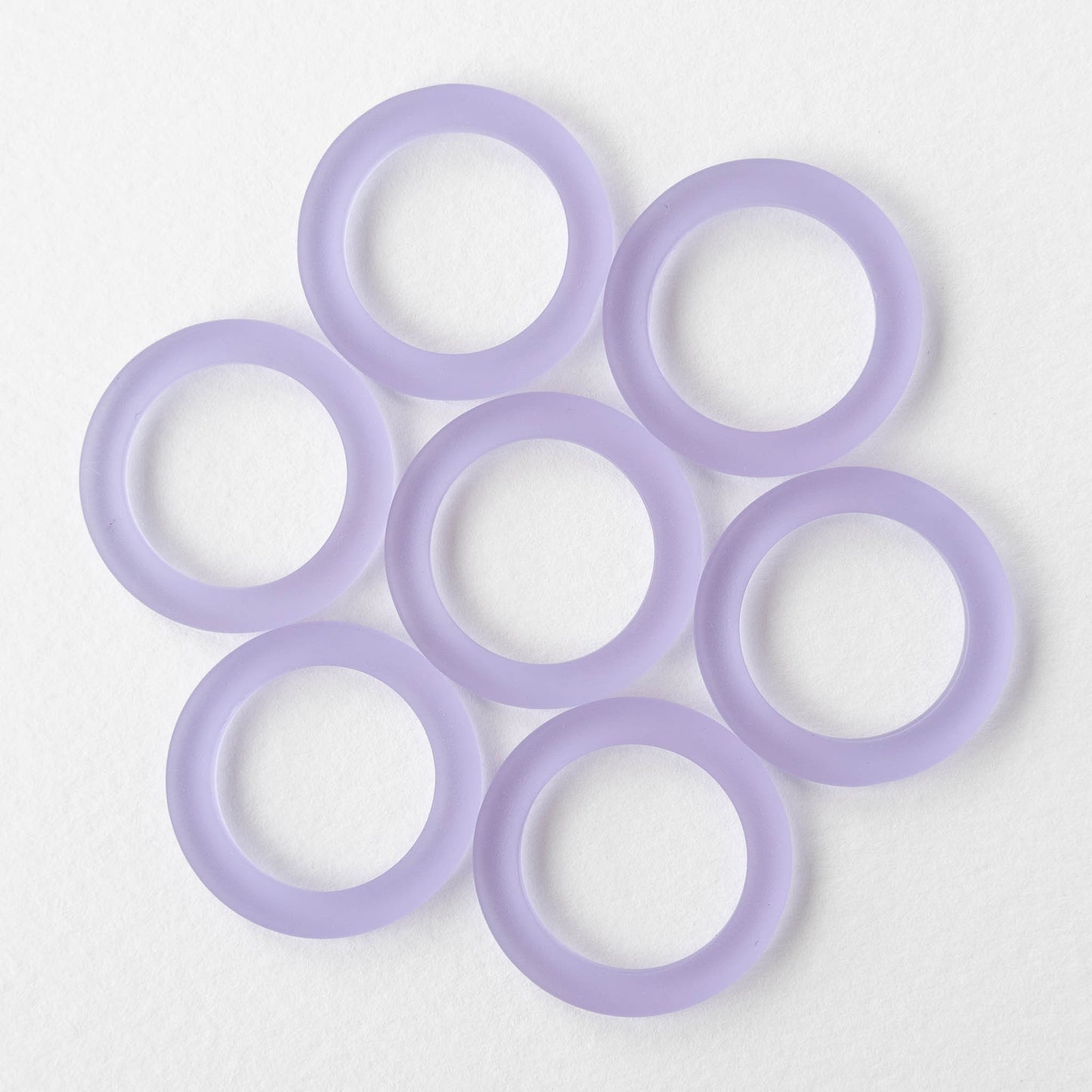 27mm Frosted Glass Rings - Lavender - 2 Rings