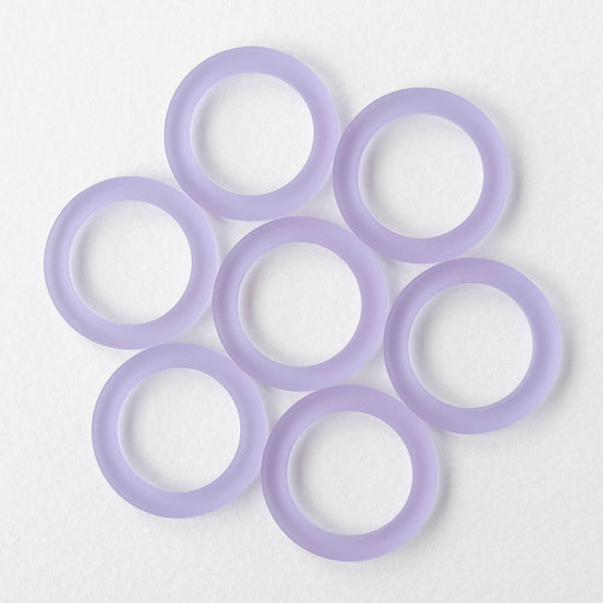 27mm Frosted Glass Rings - Lavender - 2 Rings