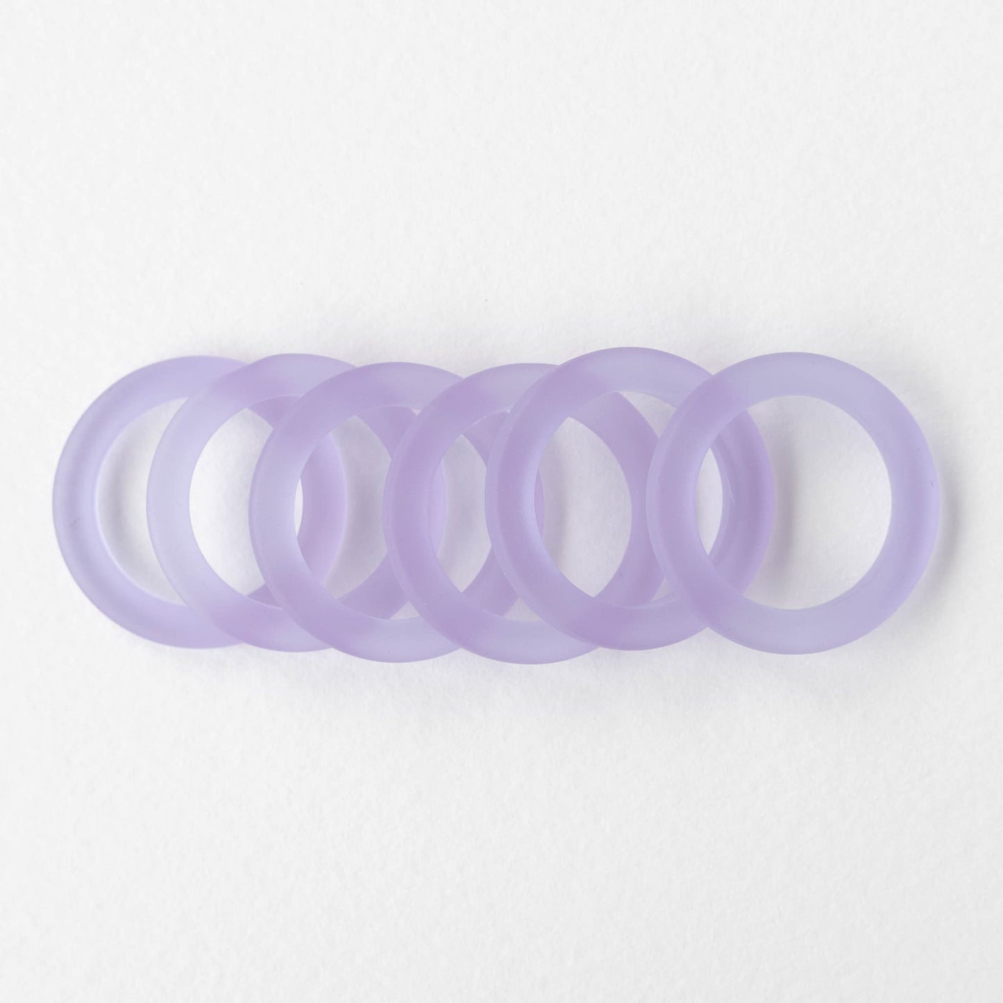 27mm Frosted Glass Rings - Lavender - 2 Rings