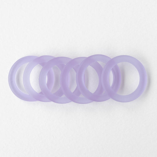 27mm Frosted Glass Rings - Lavender - 2 Rings