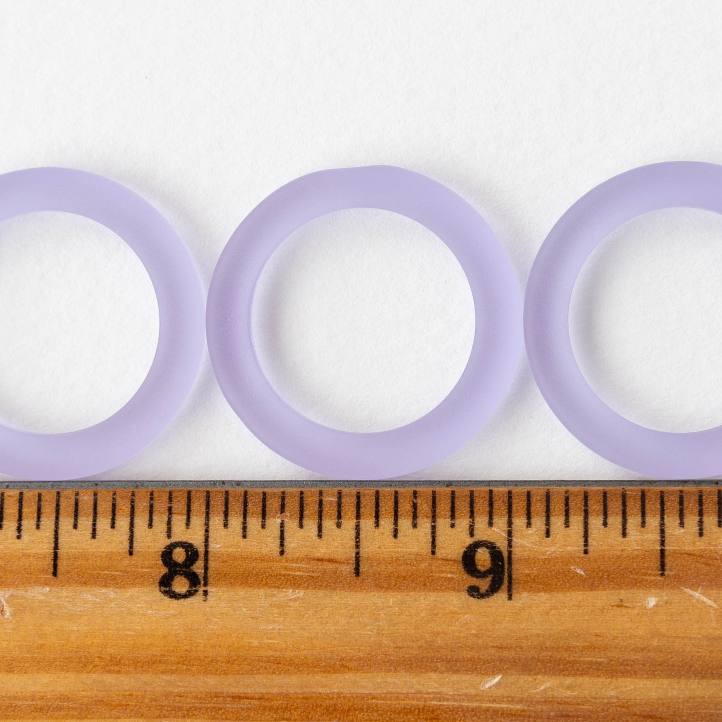 27mm Frosted Glass Rings - Lavender - 2 Rings