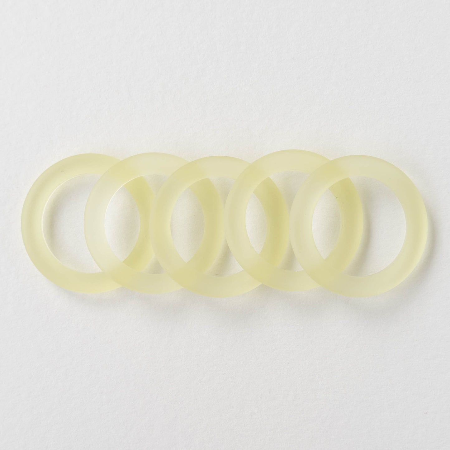 27mm Frosted Glass Rings - Lemon Chiffon - 2 Rings