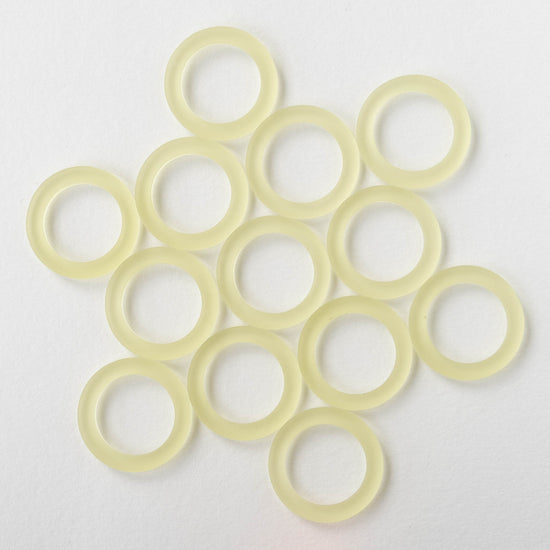 27mm Frosted Glass Rings - Lemon Chiffon - 2 Rings