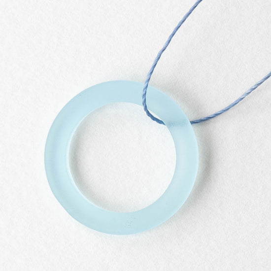 27mm Frosted Glass Rings - Light Aqua - 2 Rings