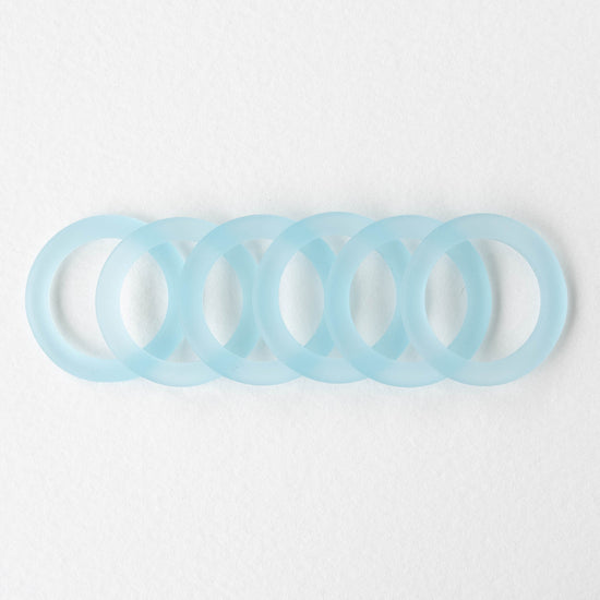 27mm Frosted Glass Rings - Light Aqua - 2 Rings