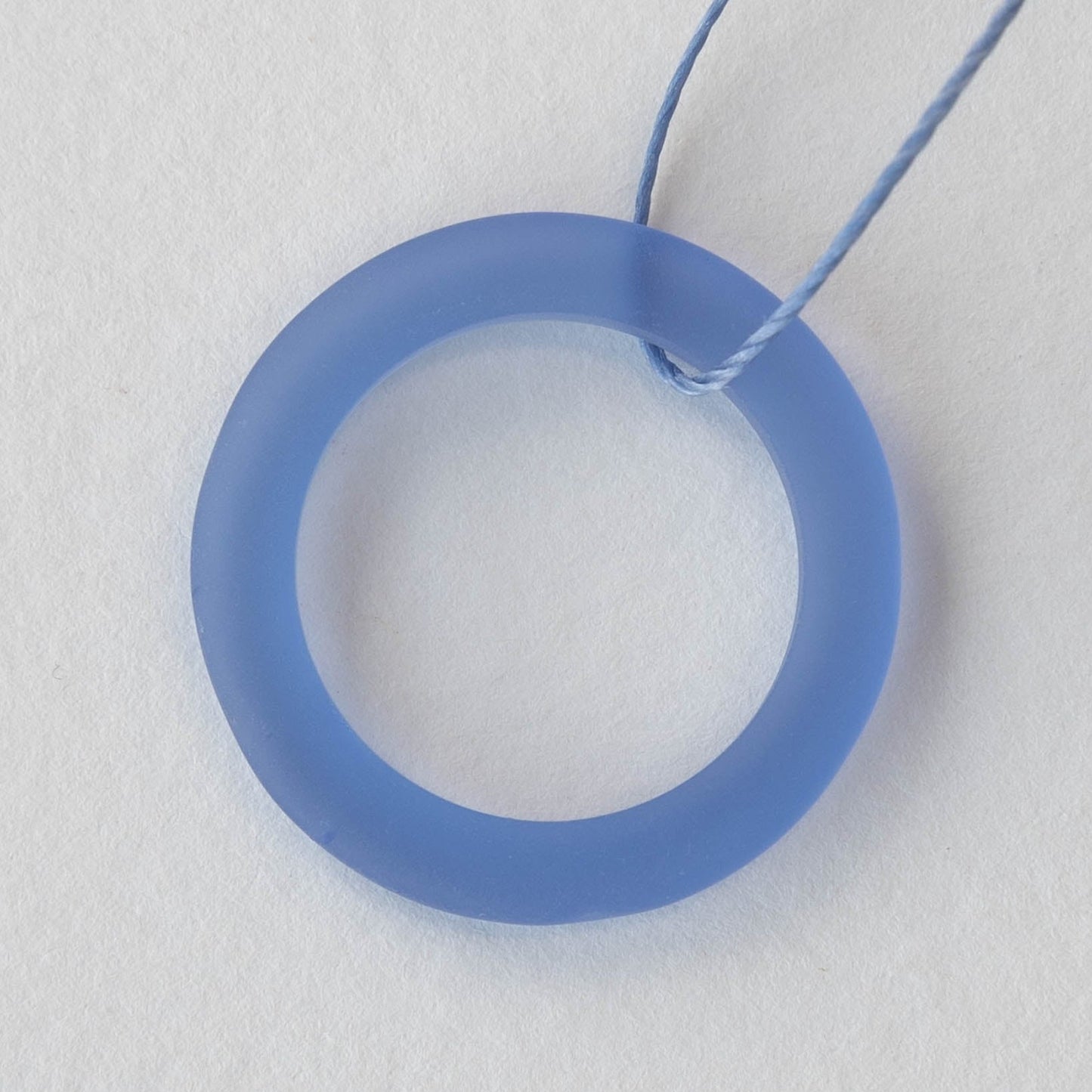 27mm Frosted Glass Rings - Sapphire Blue - 2 Rings
