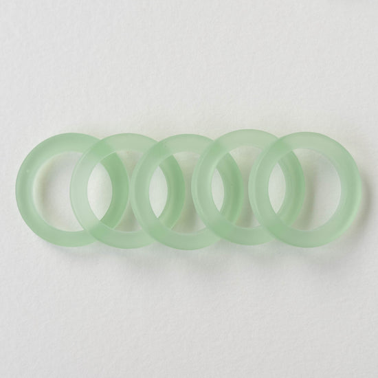 23mm Frosted Glass Rings - Peridot Green