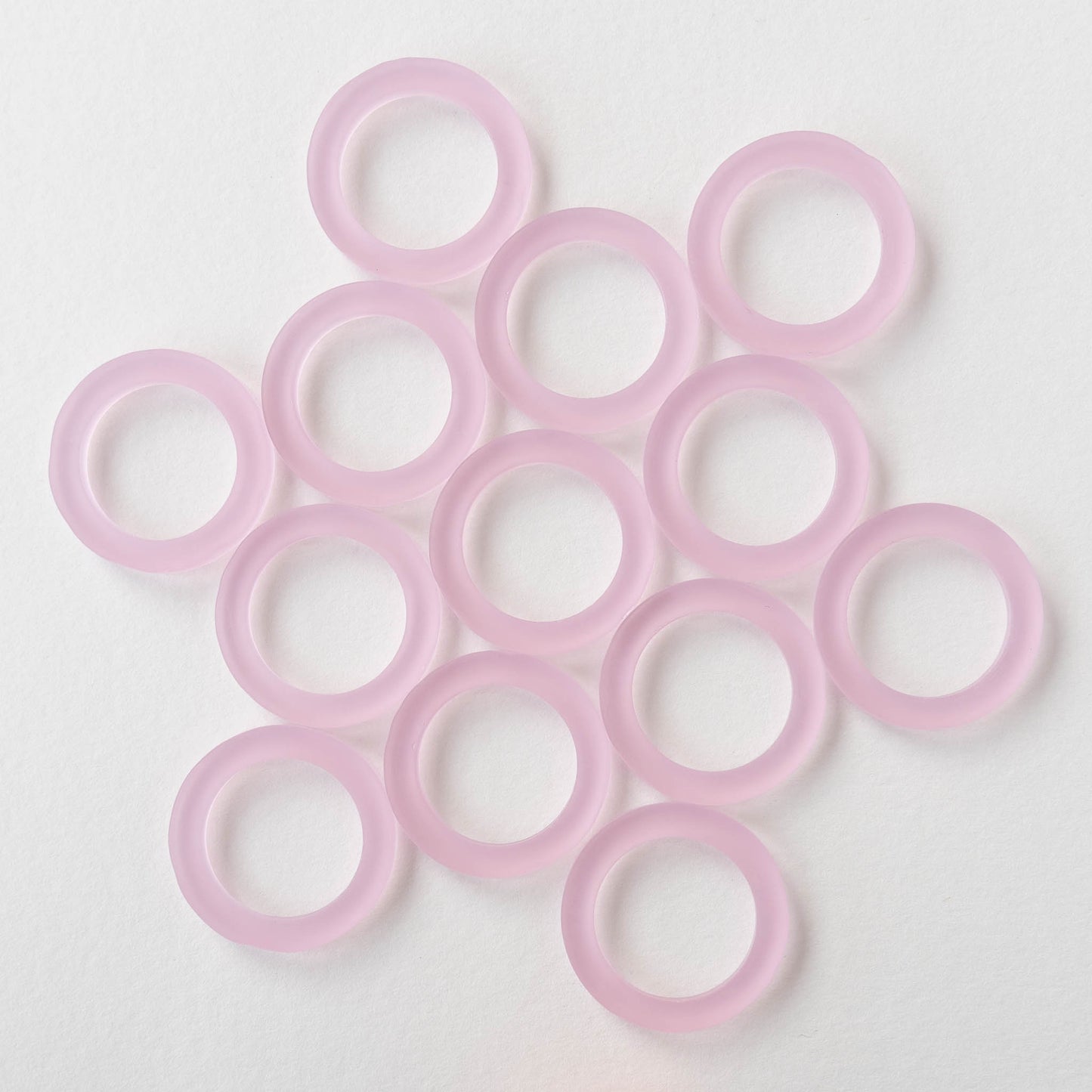 Load image into Gallery viewer, 27mm Frosted Glass Rings - Pink - 2 Rings
