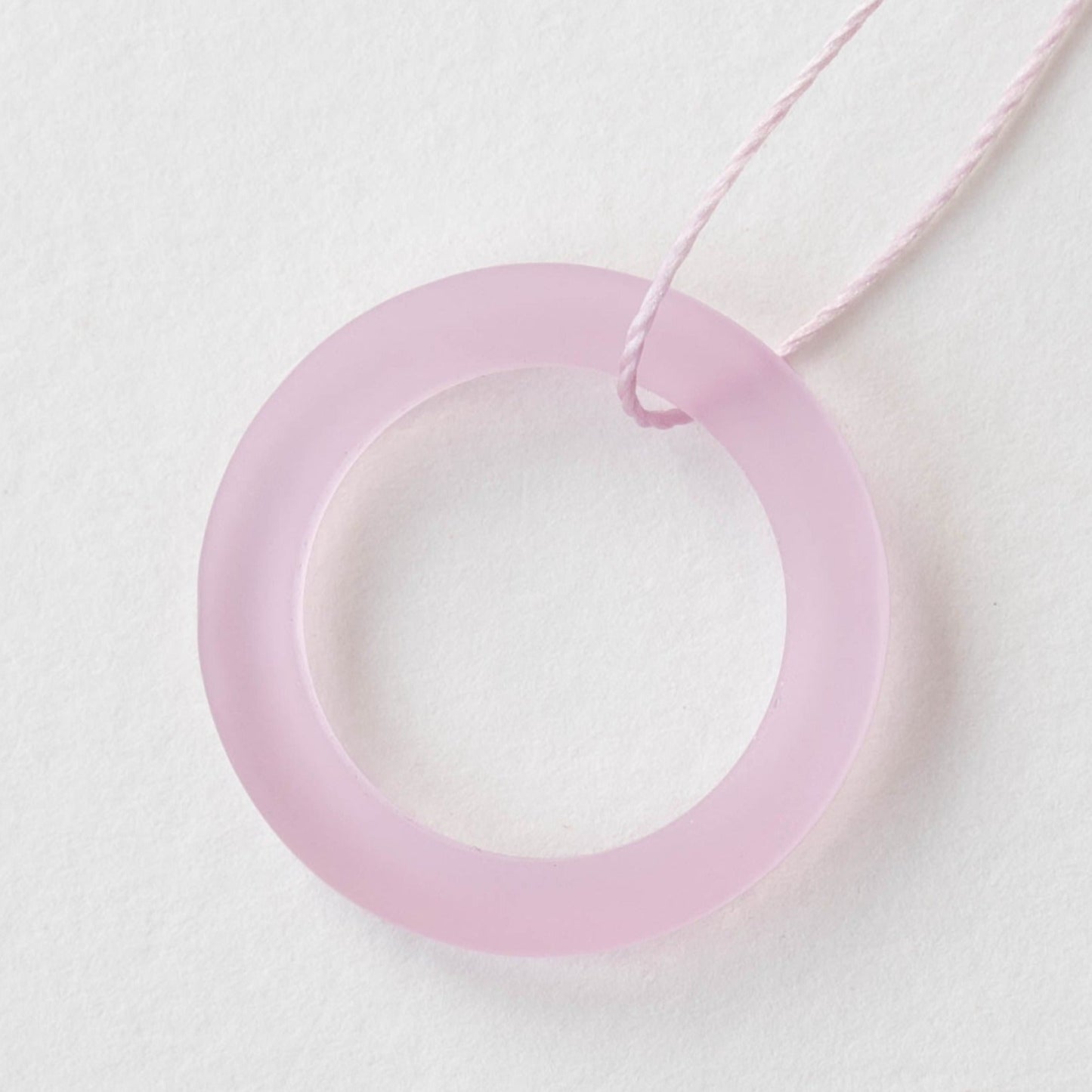Load image into Gallery viewer, 27mm Frosted Glass Rings - Pink - 2 Rings
