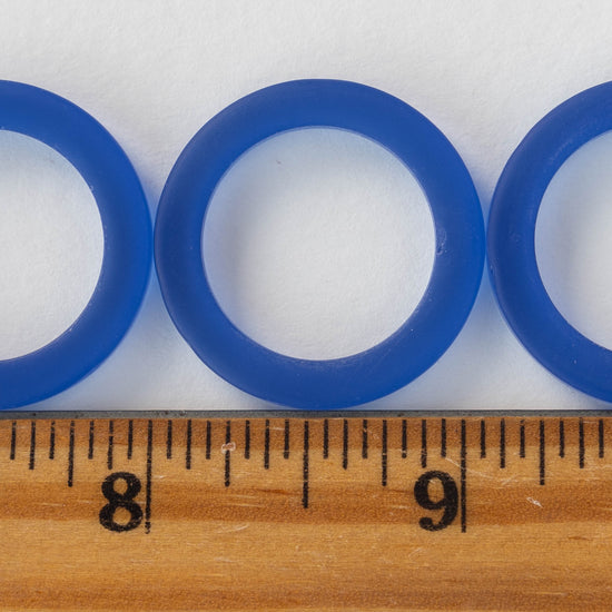 27mm Frosted Glass Rings - cobalt - 2 Rings