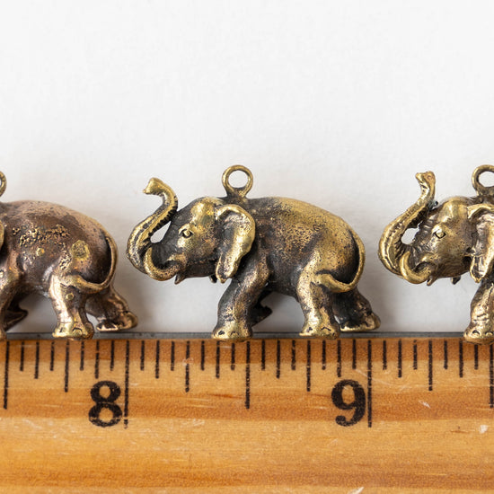 Elephant Pendant - Brass - 1 piece