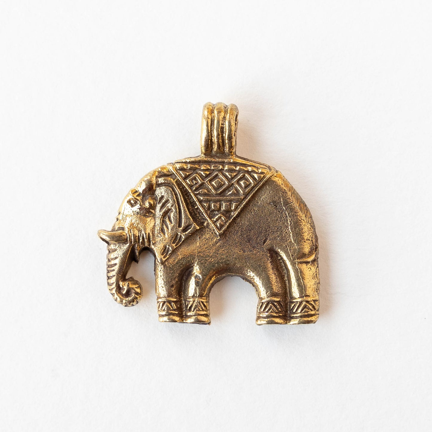 29mm or 41mm Metal Elephant Pendant - Brass - 1 piece