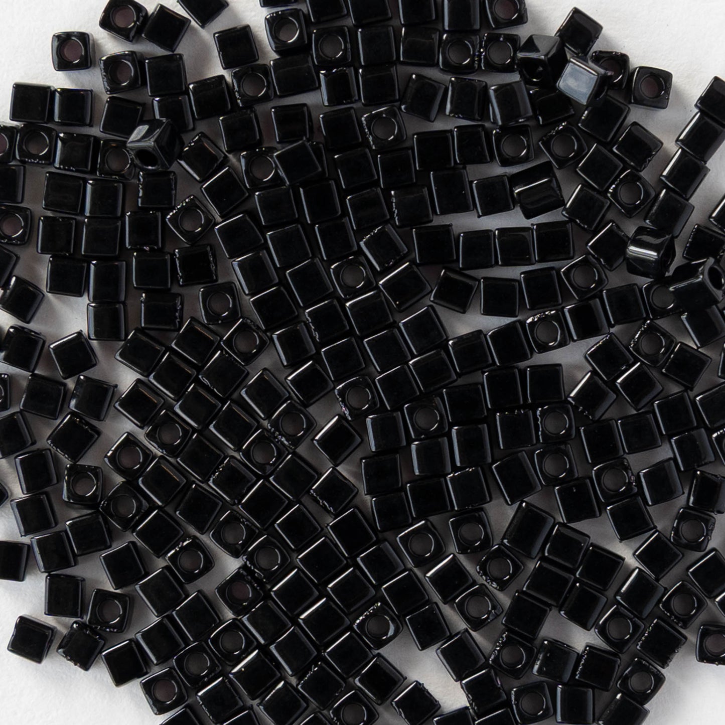 1.8mm Miyuki Cube Beads - Black - 10 or 20 grams