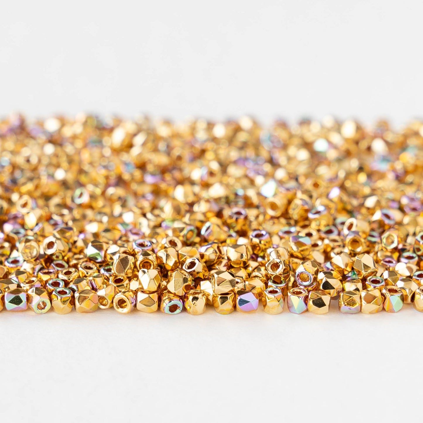 2mm Round Firepolished Beads - 24k Gold AB - 50 beads