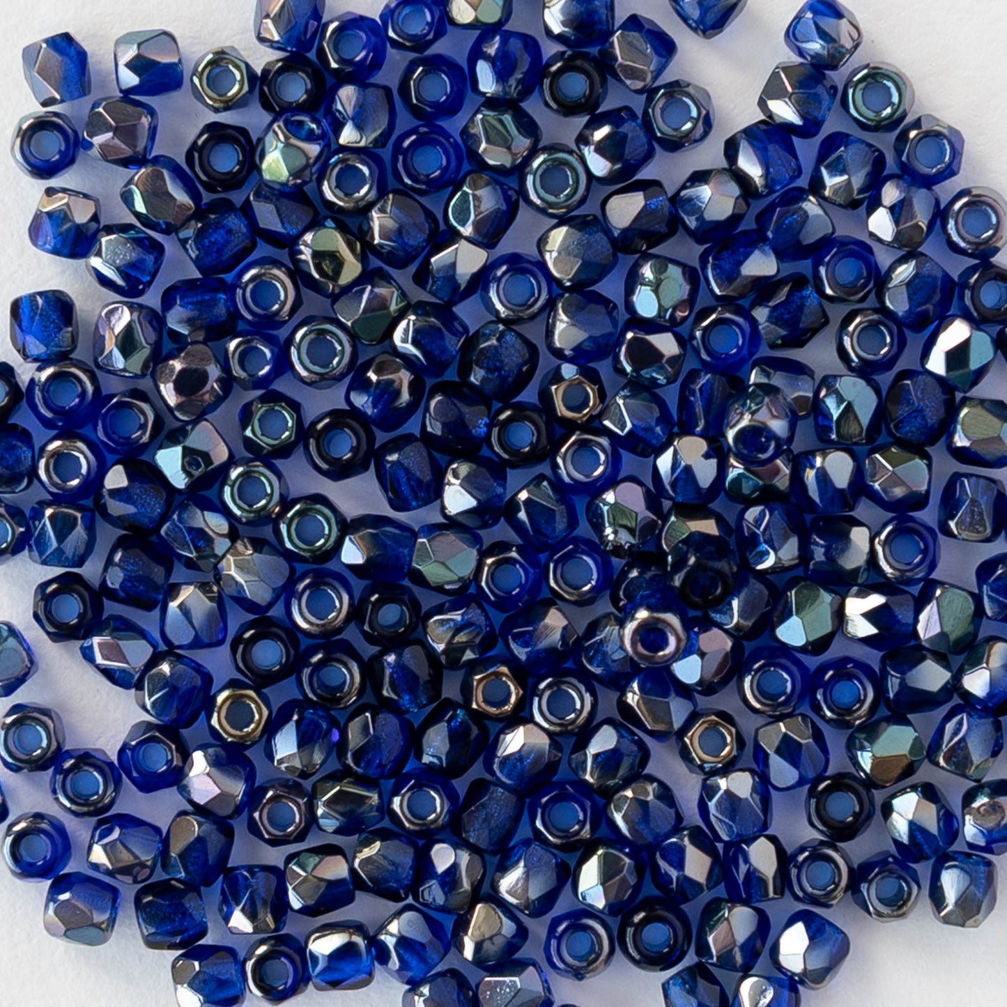 2mm Round Firepolished Beads - Cobalt Celsian - 50 beads