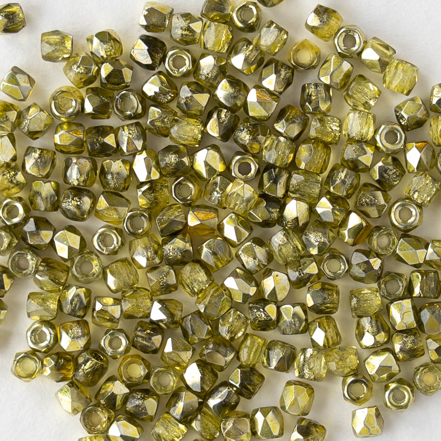 2mm Round Firepolished Beads - Crystal Citron Metallic - 50 beads