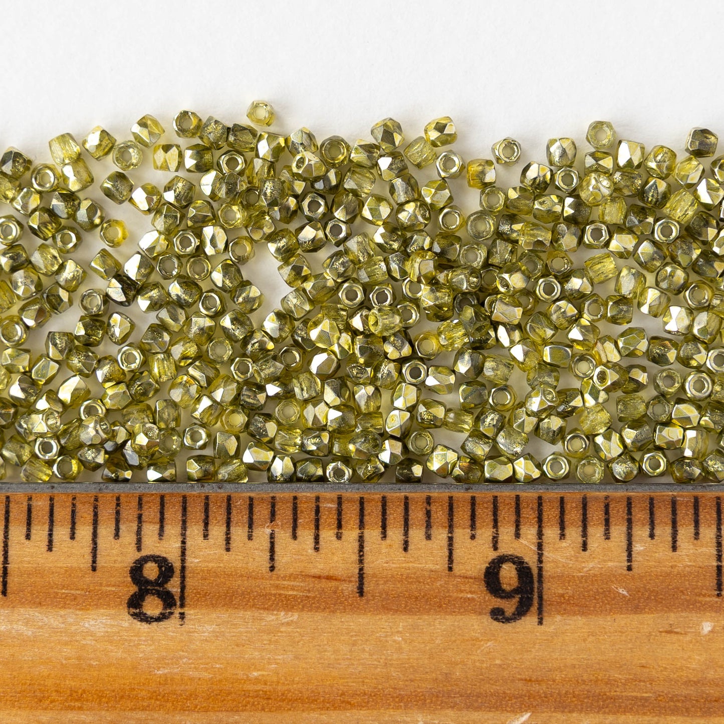2mm Round Firepolished Beads - Crystal Citron Metallic - 50 beads