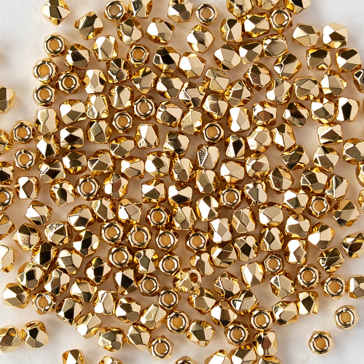 2mm Round Firepolished Beads - Gold - 50 beads