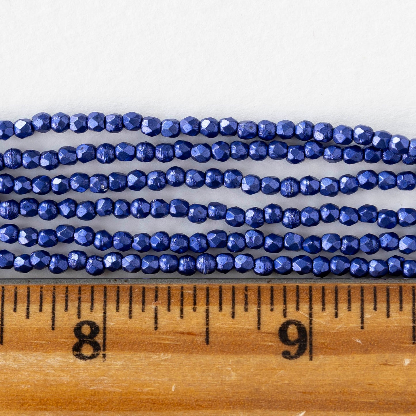 2mm Round Firepolished Beads - Dark Blue Metallic - 50 beads