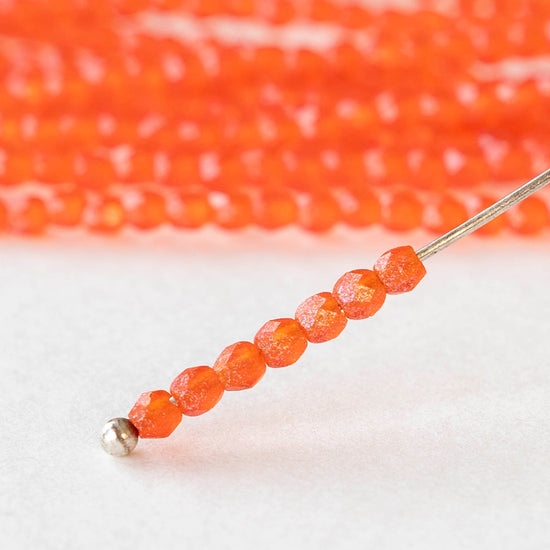 2mm Round Firepolished Beads - Flash Pearl Hyacinth - 100 beads