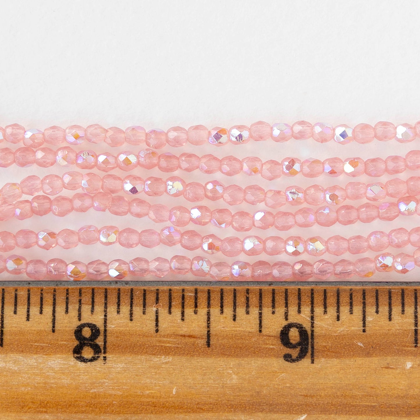2mm Round Firepolished Beads - Light Pink AB - 50 beads