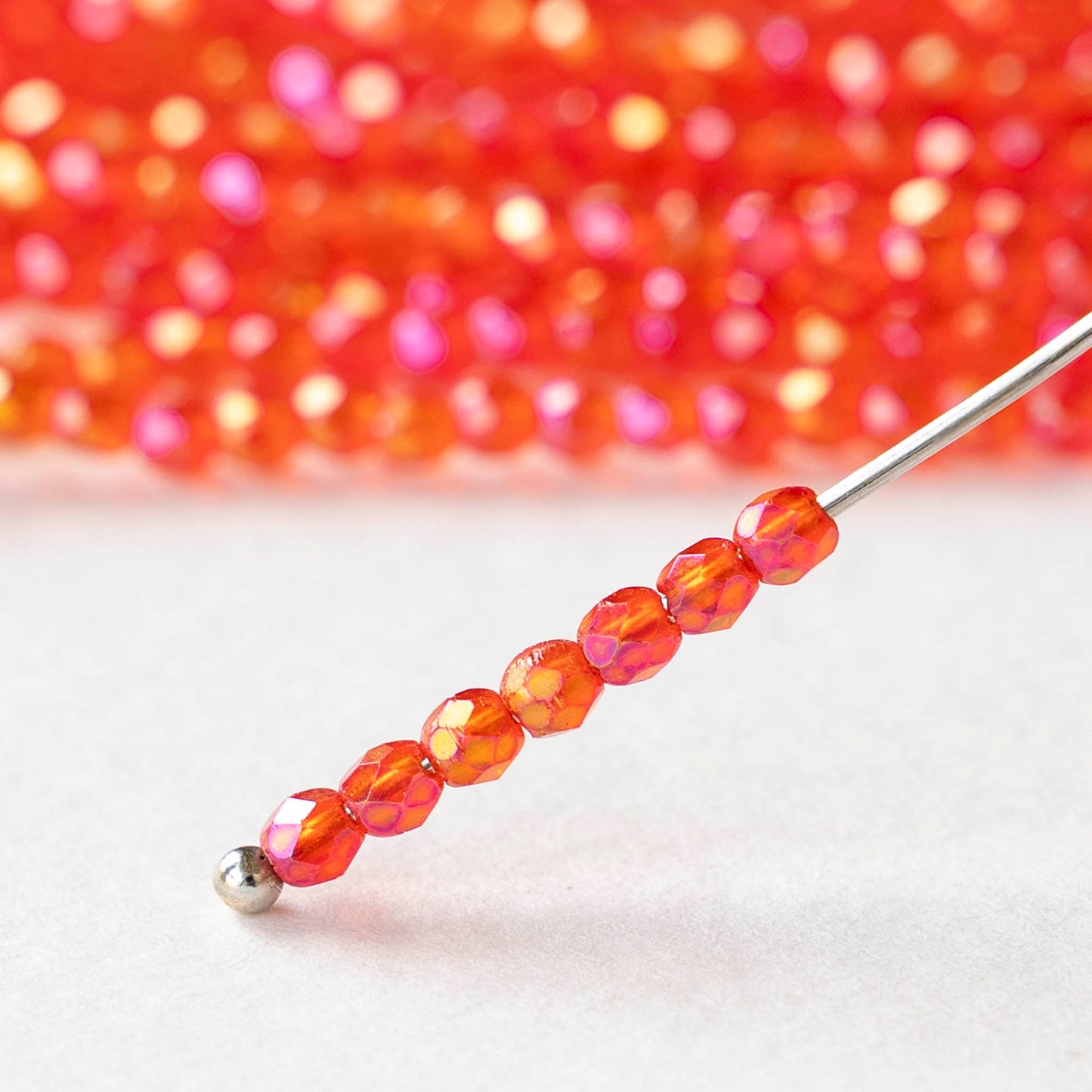 2mm Round Firepolished Beads - Luster Iris Hyacinth - 50 beads
