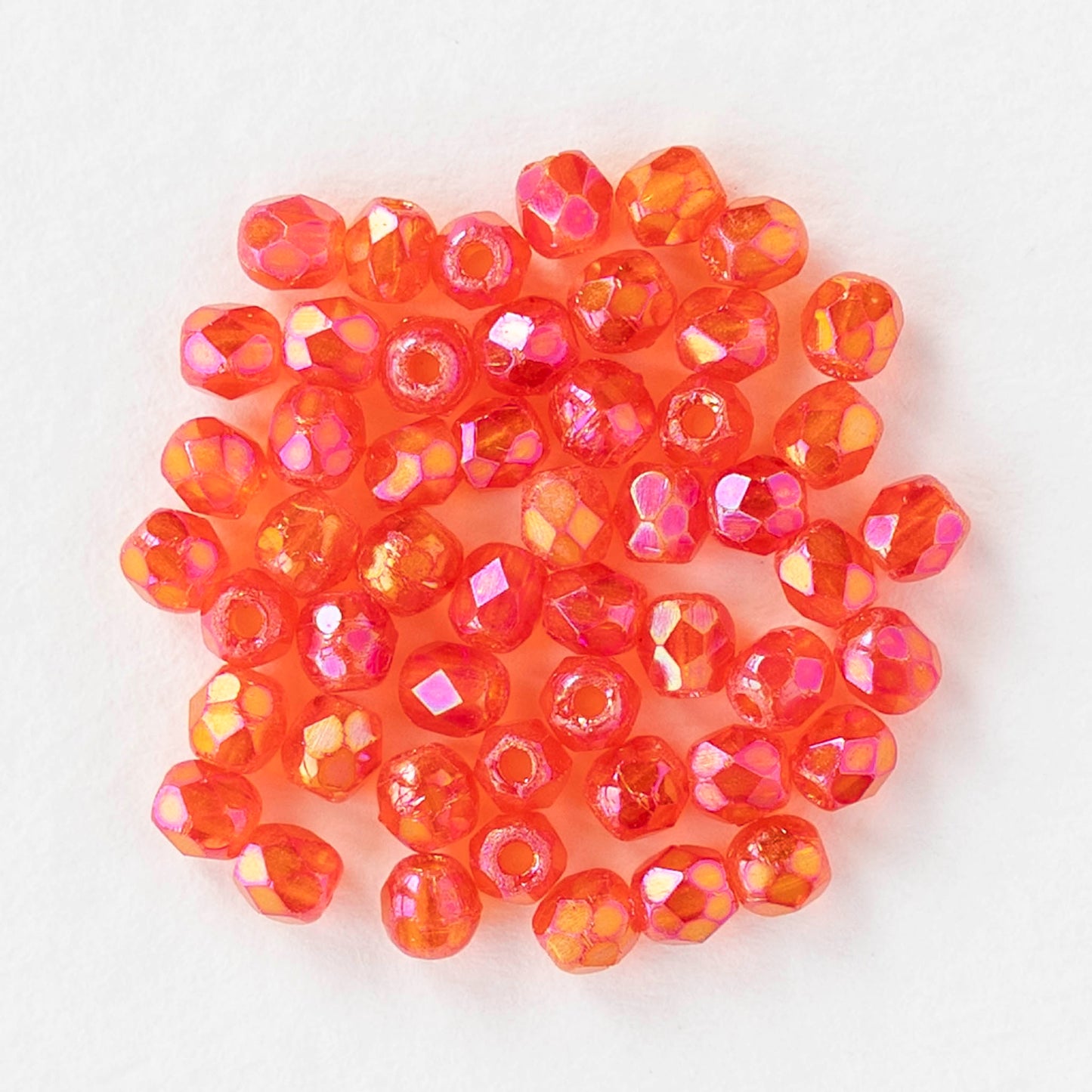 2mm Round Firepolished Beads - Luster Iris Hyacinth - 50 beads