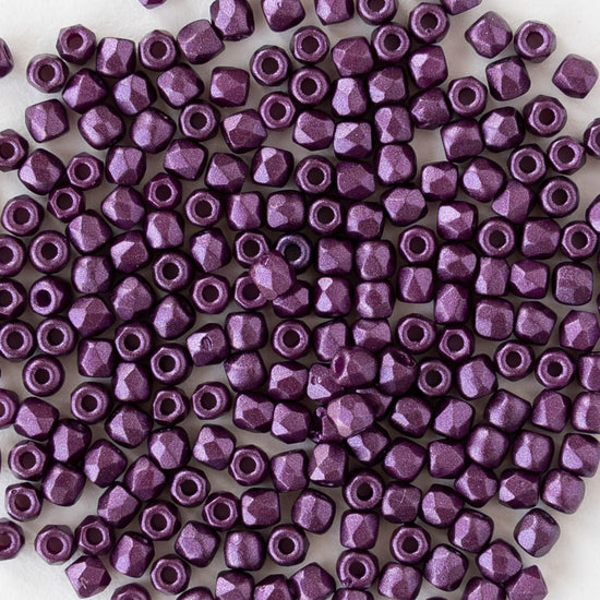 2mm Round Firepolished Beads - Bordeaux Luster - 50 beads