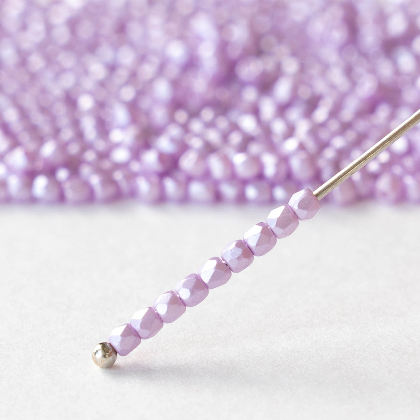 2mm Round Firepolished Beads - Pastel Light Rose - 50 beads
