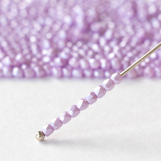 2mm Round Firepolished Beads - Pastel Light Rose - 50 beads