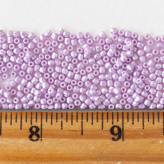 2mm Round Firepolished Beads - Pastel Light Rose - 50 beads